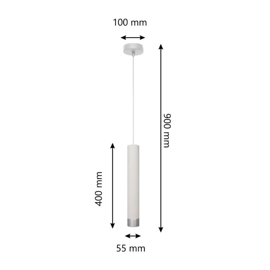 LED Pakabinamas sietynas TUBA 1xGU10/4,8W/230V baltas/matinis chromas