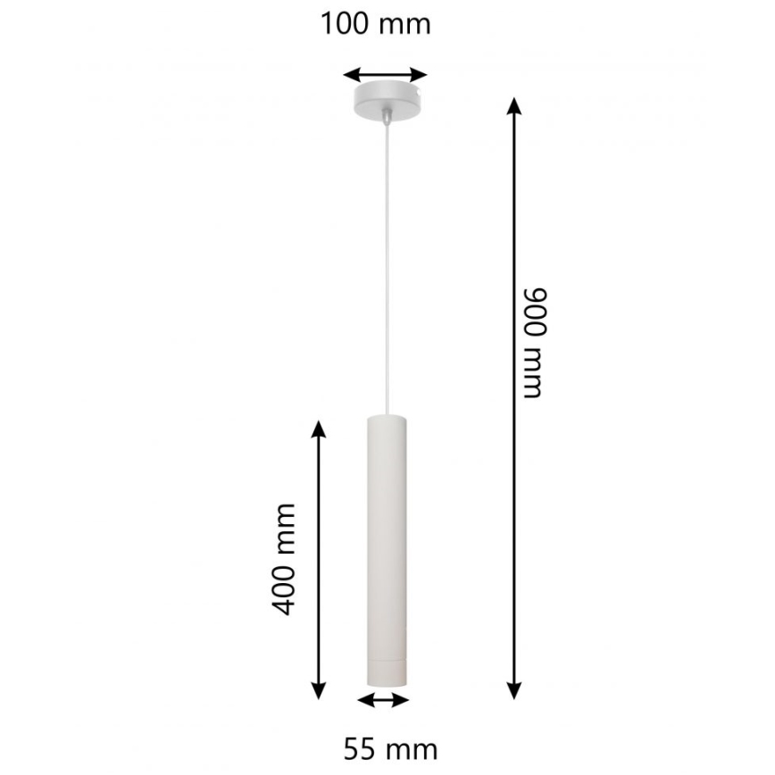 LED Pakabinamas sietynas TUBA 1xGU10/4,8W/230V pilkas/matinis chromas