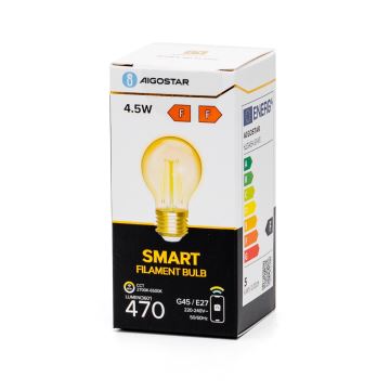 LED pritemdoma elektros lemputė FILAMENT G45 E27/4,5W/230V 2700-6500K Wi-Fi - Aigostar