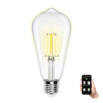 LED pritemdoma elektros lemputė FILAMENT ST64 E27/6W/230V 2700-6500K Wi-Fi - Aigostar