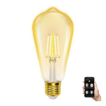 LED pritemdoma elektros lemputė FILAMENT ST64 E27/6W/230V 2700-6500K Wi-Fi - Aigostar