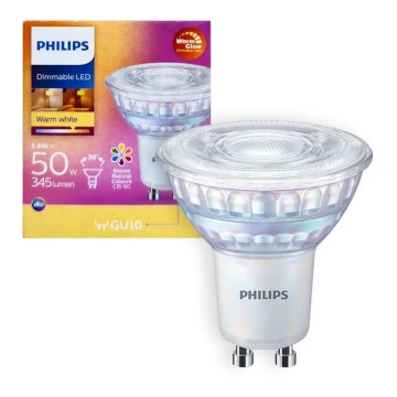 LED pritemdoma elektros lemputė Philips Warm Glow GU10/3,8W/230V 2200-2700K CRI 90
