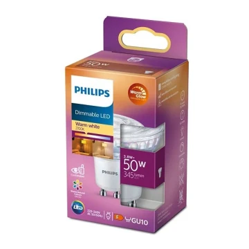 LED pritemdoma elektros lemputė Philips Warm Glow PAR16 GU10/3,8W/230V 2200-2700K CRI 90