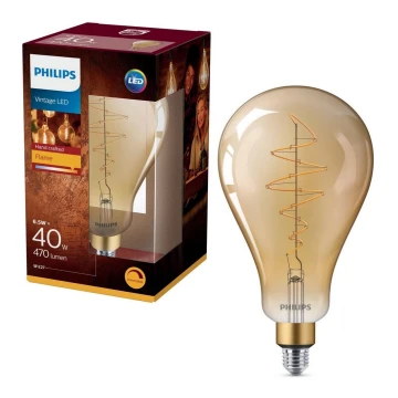 LED pritemdoma elektros lemputė VINTAGE Philips A160 E27/6,5W/230V 2000K