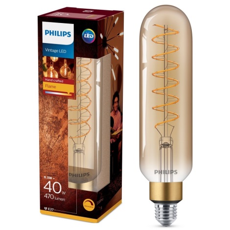 LED pritemdoma elektros lemputė VINTAGE Philips T65 E27/6,5W/230V 2000K