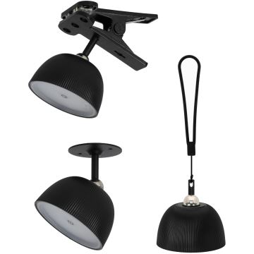 LED Pritemdomas įkraunamas stalinis šviestuvas 4in1 LED/3,5W/5V 3000/4000/6500K IP54 1800 mAh juoda