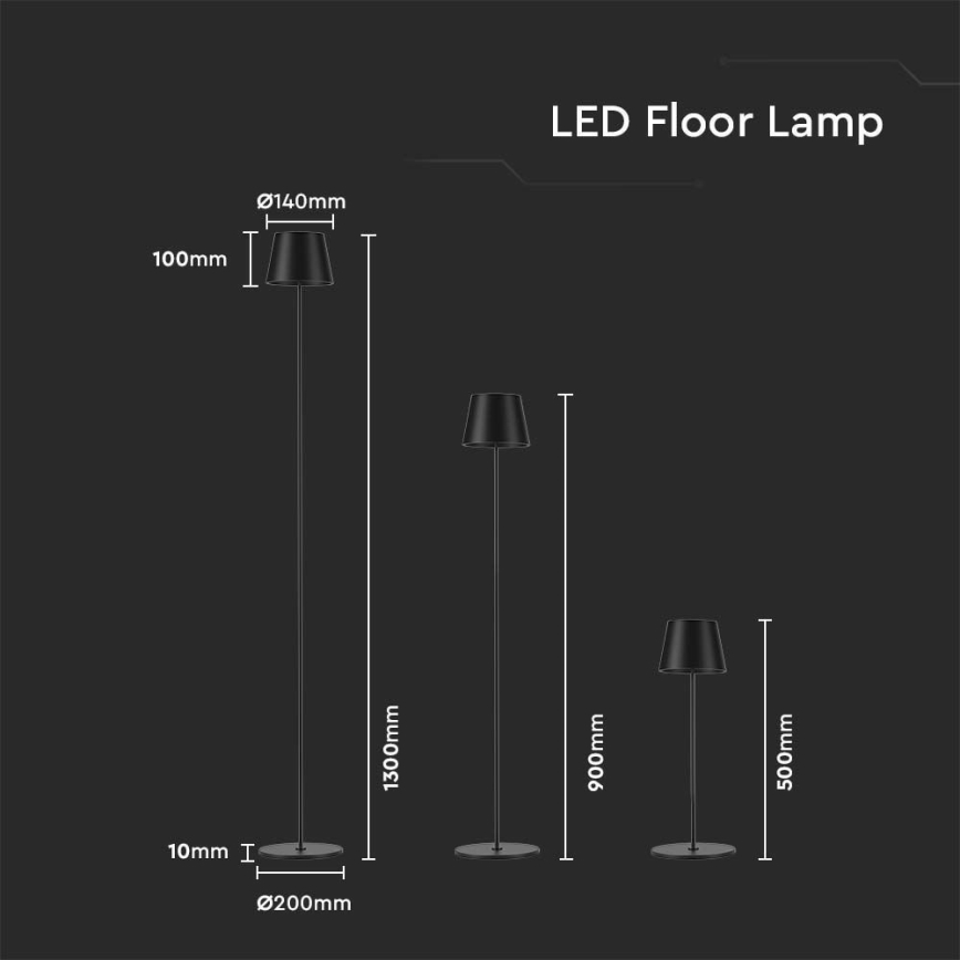 LED Pritemdomas įkraunamas toršeras 3in1 LED/4W/5V 4400 mAh 3000K IP54 juoda