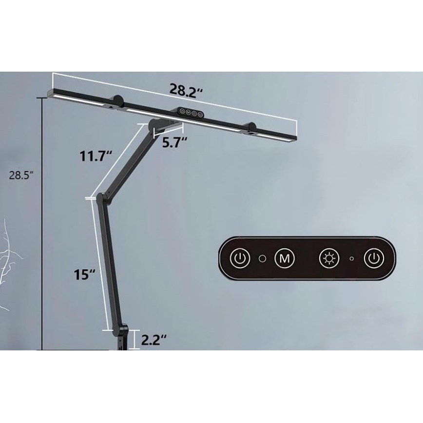 LED Pritemdomas jutiklinis monitoriaus šviestuvas LED/24W/230V 3000-6500K CRI 92 juodas