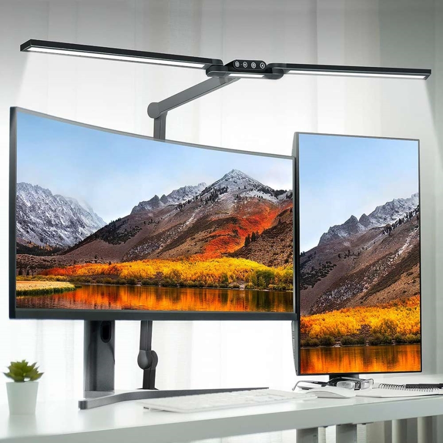 LED Pritemdomas jutiklinis monitoriaus šviestuvas LED/24W/230V 3000-6500K CRI 92 juodas