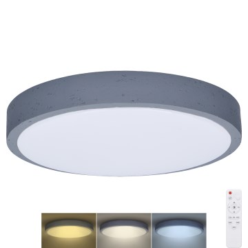 LED Pritemdomas lubinis šviestuvas GREY LED/48W/230V 3000-6500K pilka diametras 38 cm + nuotolinio valdymo pultas