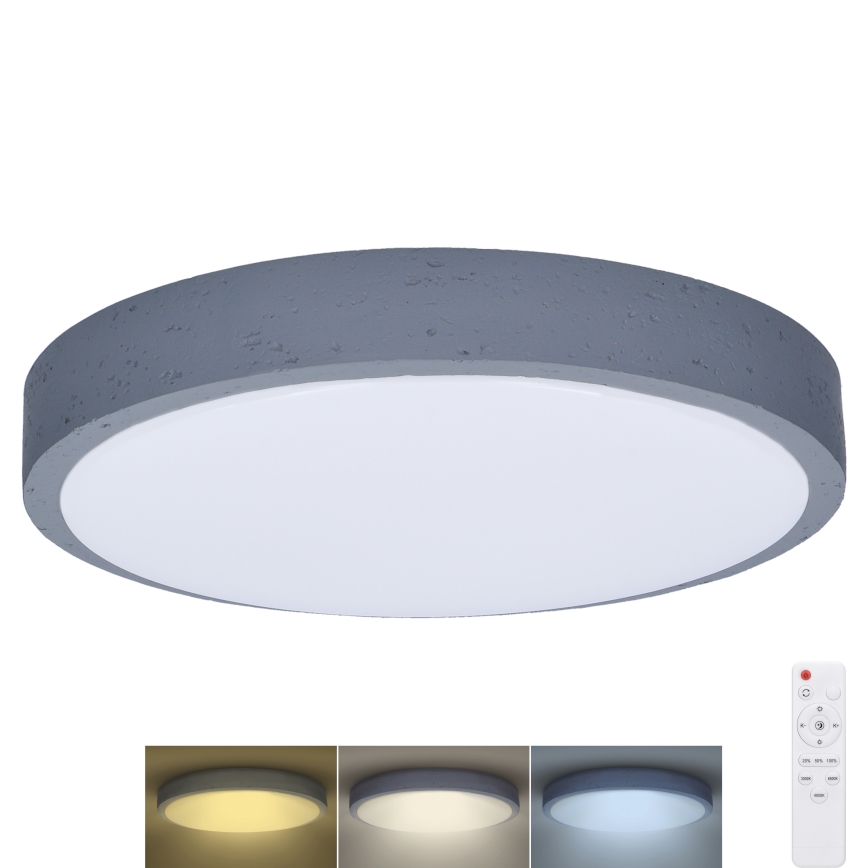 LED Pritemdomas lubinis šviestuvas GREY LED/60W/230V 3000-6500K pilka diametras 49 cm + nuotolinio valdymo pultas