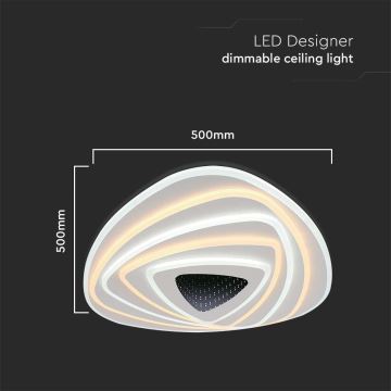 LED Pritemdomas lubinis šviestuvas LED/120W/230V 3000-6500K + nuotolinio valdymo pultas