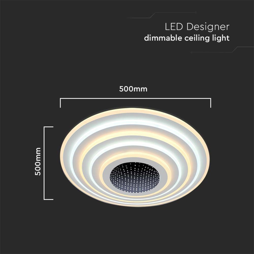 LED Pritemdomas lubinis šviestuvas LED/125W/230V 3000-6500K + nuotolinio valdymo pultas