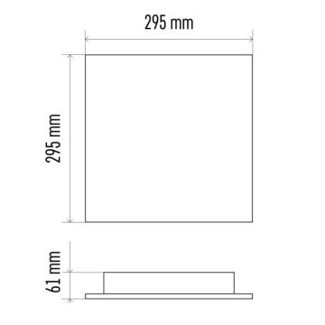 LED Pritemdomas lubinis šviestuvas LED/18W/230V 2700K-6000K kvadratas CRI 95 + nuotolinio valdymo pultas