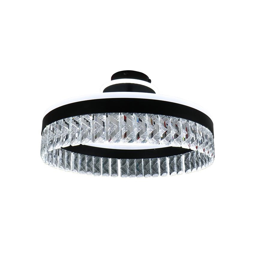LED šviesos reguliavimas krištolas Tvirtinamas sietynas LED/75W/230V 3000-6500K juoda + nuotolinio valdymo pultas