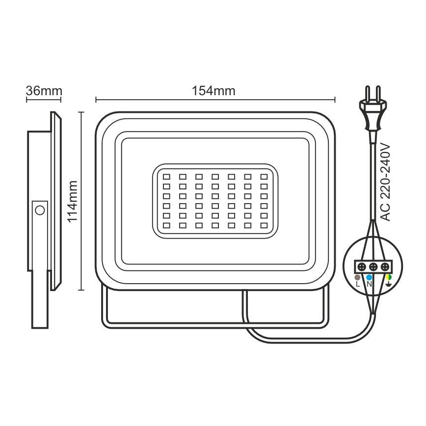 LED Prožektorius LED/30W/230V 4000K IP65