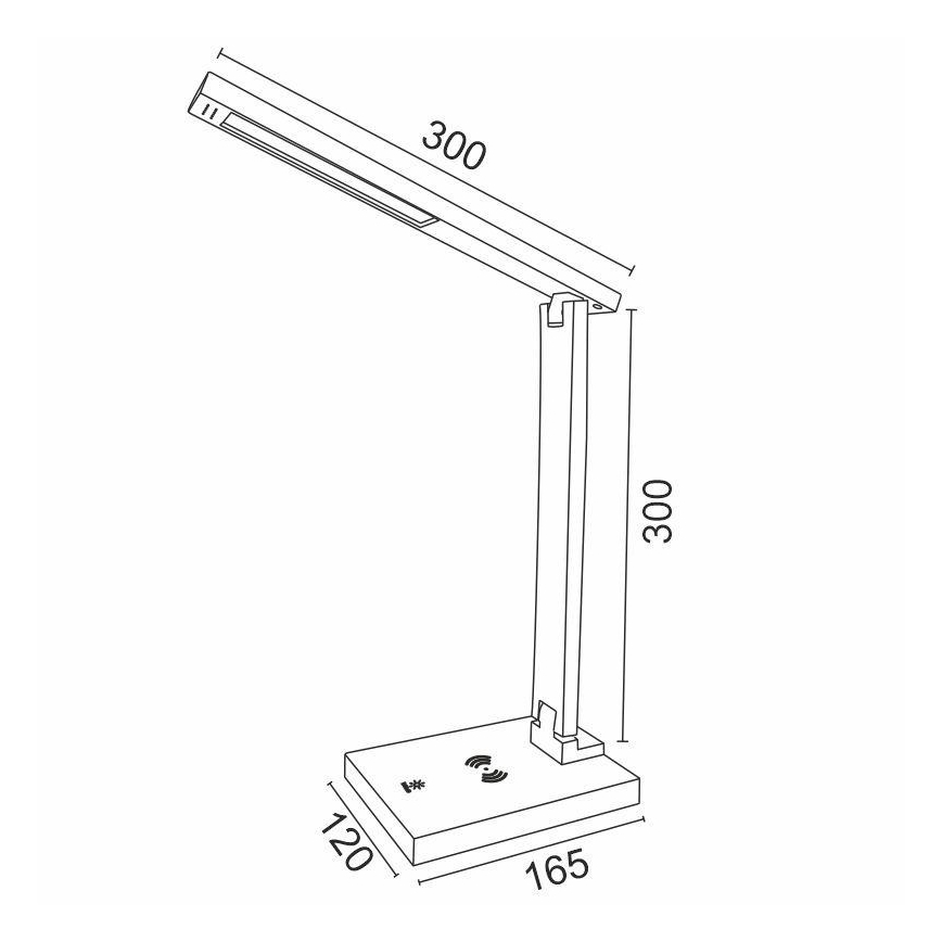 LED Reguliuojama jutiklinė lempa su belaidžiu įkrovimu LISA LED/5W/230V + USB