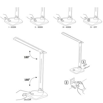 LED Reguliuojama jutiklinė stalinė lempa TOLEDO LED/8W/230V 3000-6500K