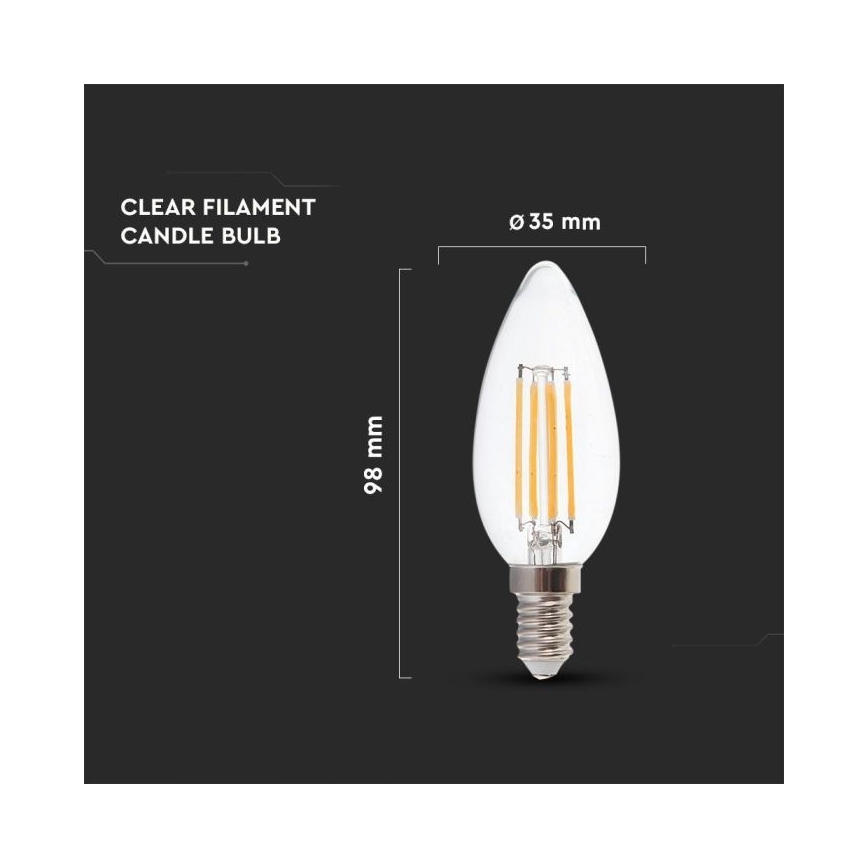 LED Reguliuojama lemputė FILAMENT E14/4W/230V 3000K