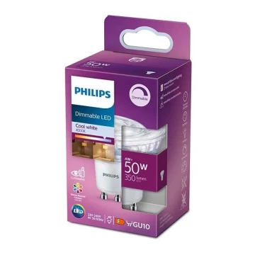 LED Reguliuojama lemputė Philips GU10/4W/230V 4000K