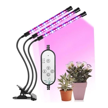 LED Reguliuojama stalinė lempa su segtuku augalams auginti LED/12W/5V