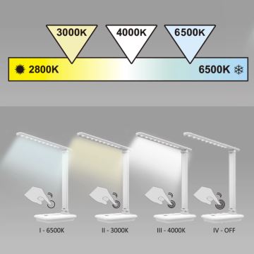 LED Reguliuojama stalinė lempa VINTO LED/8W/230V balta