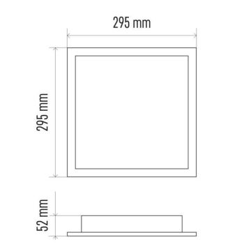 LED Reguliuojamas lubinis šviestuvas LED/20W/230V kvadratinis + valdymo pultas 2700K-6000K