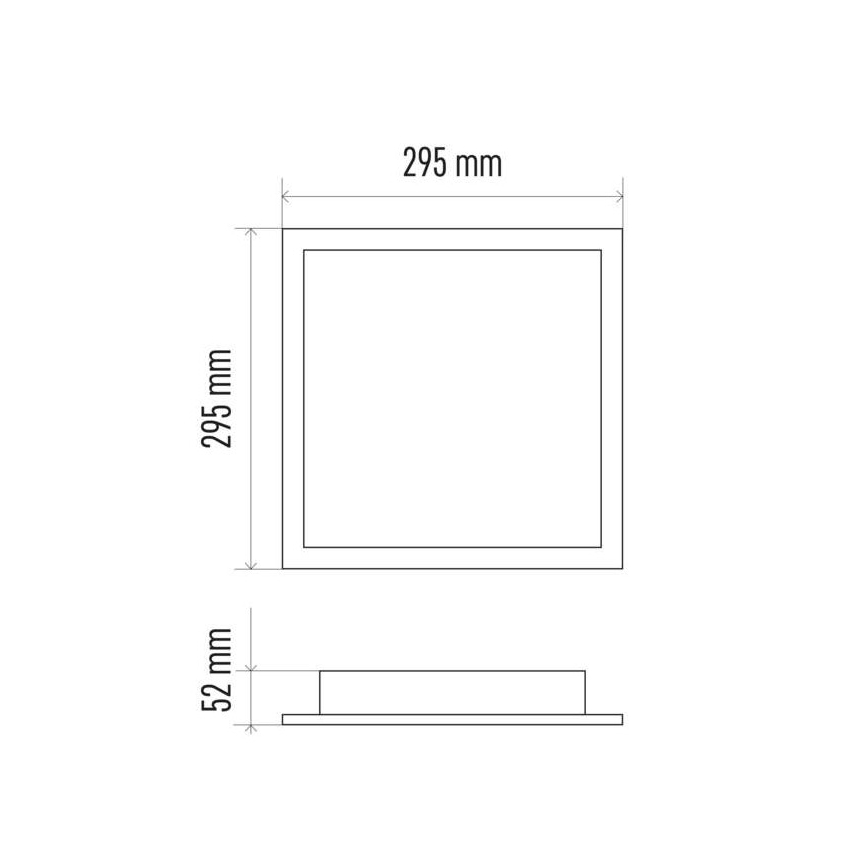 LED Reguliuojamas lubinis šviestuvas LED/20W/230V kvadratinis + valdymo pultas 2700K-6000K