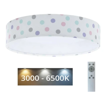 LED Reguliuojamas lubinis šviestuvas SMART GALAXY KIDS LED/24W/230V 3000-6500K taškai spalvoti + nuotolinio valdymo pultas