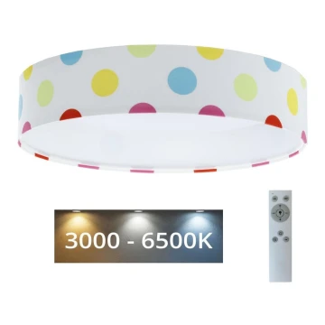 LED  Reguliuojamas lubinis šviestuvas SMART GALAXY KIDS LED/24W/230V 3000-6500K taškai spalvoti + nuotolinio valdymo pultas