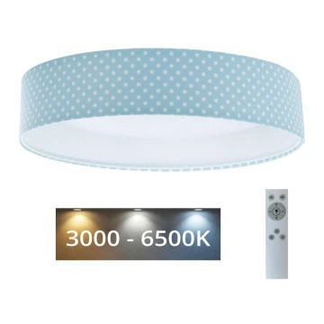 LED Reguliuojamas lubinis šviestuvas  SMART GALAXY KIDS LED/24W/230V 3000-6500K taškai turkio/balta + nuotolinio valdymo pultas