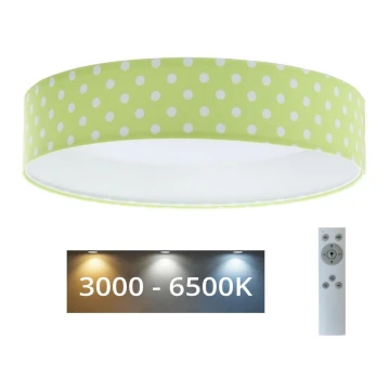 LED Reguliuojamas lubinis šviestuvas SMART GALAXY KIDS LED/24W/230V 3000-6500K taškai žalia/balta + nuotolinio valdymo pultas