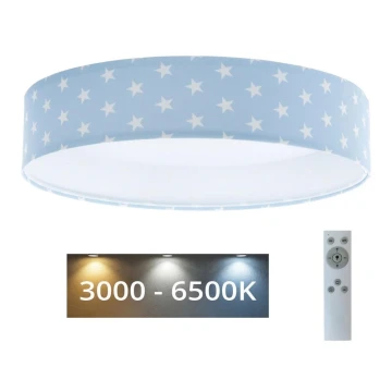 LED Reguliuojamas lubinis šviestuvas SMART GALAXY KIDS LED/24W/230V 3000-6500K žvaigždės mėlyna/balta + nuotolinio valdymo pultas