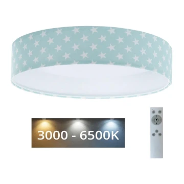 LED Reguliuojamas lubinis šviestuvas SMART GALAXY KIDS LED/24W/230V 3000-6500K žvaigždės žalia/balta + nuotolinio valdymo pultas