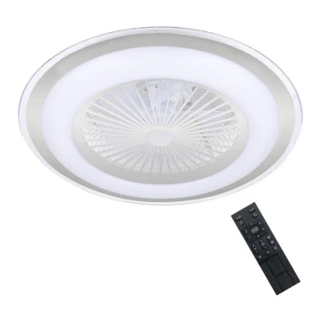 LED Reguliuojamas lubinis šviestuvas su ventiiatoriumi ZONDA LED/48W/230V 3000-6000K sidabras + valdymo pultas