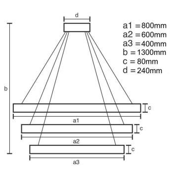 LED Reguliuojamas pakabinamas sietynas LED/240W/230V 3000-6500K + nuotolinio valdymo pultas