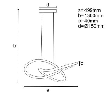 LED Reguliuojamas pakabinamas sietynas LED/30W/230V 3000-6500K + nuotolinio valdymo pultas