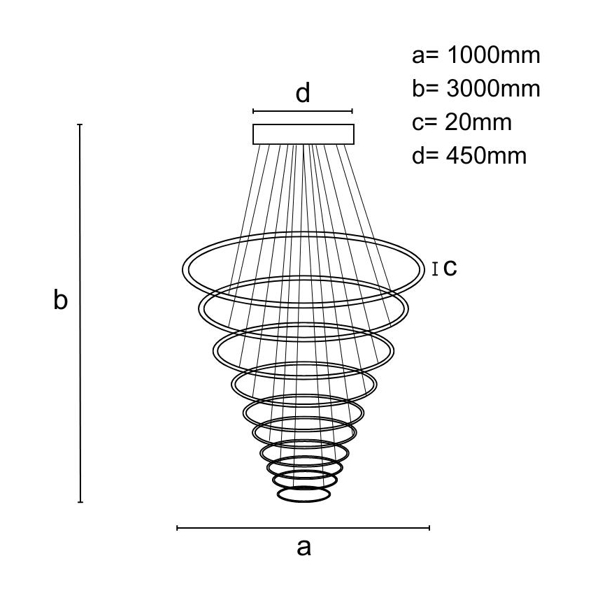 LED Reguliuojamas pakabinamas sietynas LED/365W/230V 3000-6500K + nuotolinio valdymo pultas