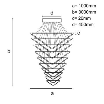 LED Reguliuojamas pakabinamas sietynas LED/385W/230V 3000-6500K + nuotolinio valdymo pultas