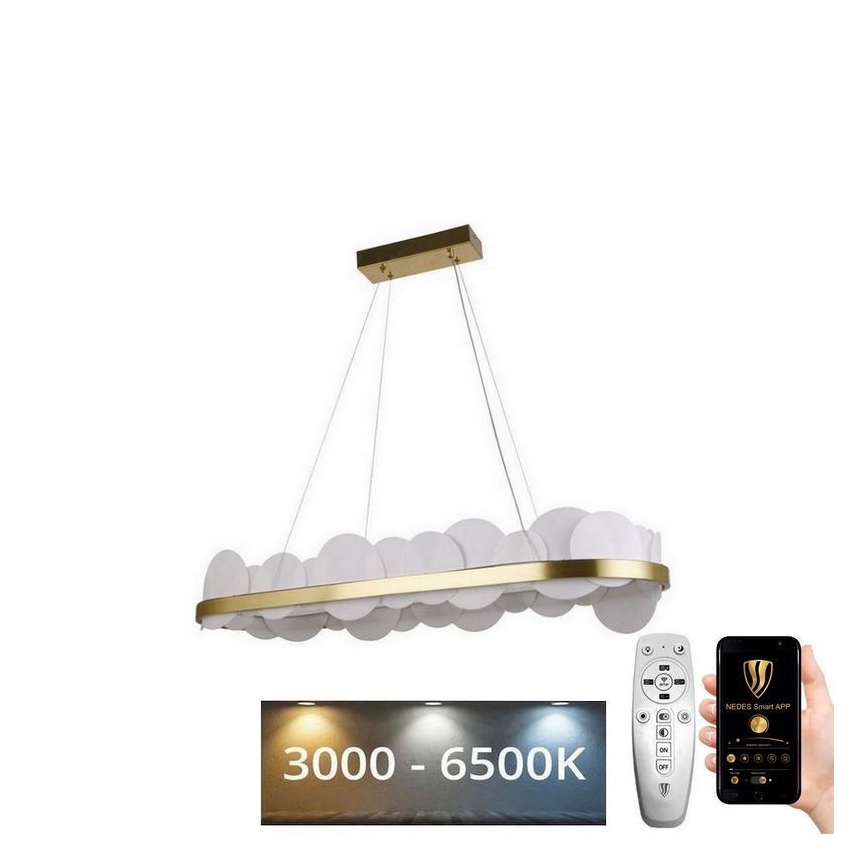 LED Reguliuojamas pakabinamas sietynas LED/50W/230V 3000-6500K auksas + nuotolinio valdymo pultas