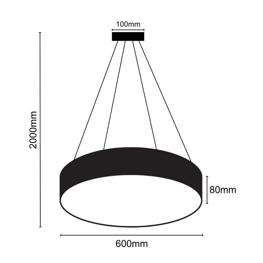 LED Reguliuojamas pakabinamas sietynas LED/50W/230V 3000-6500K juoda + nuotolinio valdymo pultas