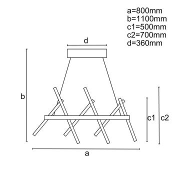 LED Reguliuojamas pakabinamas sietynas LED/80W/230V 3000-6500K + nuotolinio valdymo pultas