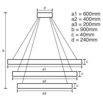 LED Reguliuojamas pakabinamas sietynas LED/85W/230V 3000-6500K + valdymo pultas