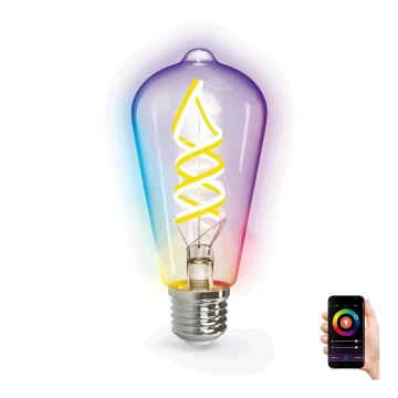 LED RGB+CCT Elektros lemputė FILAMENT ST64 E27/4,9W/230V 2700-6500K Wi-Fi - Aigostar