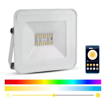 LED RGB Išmanus reguliuojamas prožektorius LED/20W/230V IP65 baltas