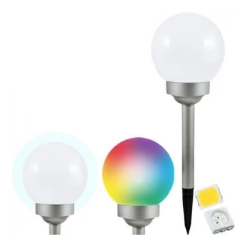 LED RGB Saulės energijos lempa BALL LED/0,2W/AA 1,2V/600mAh IP44