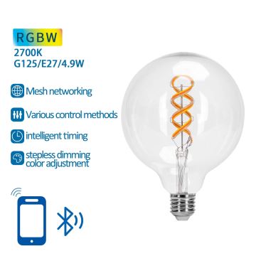 LED RGBW Elektros lemputė FILAMENT G125 E27/4,9W/230V 2700K - Aigostar