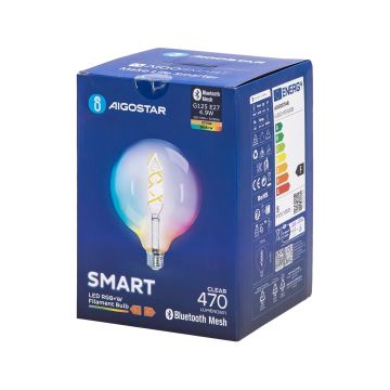 LED RGBW Elektros lemputė FILAMENT G125 E27/4,9W/230V 2700K - Aigostar