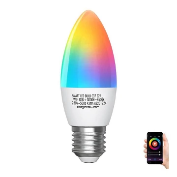 LED RGBW Lemputė C37 E27/5W/230V 3000-6500K Wi-Fi - Aigostar