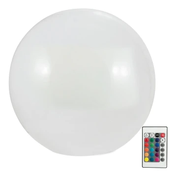 LED RGBW Saulės energija įkraunama elektros lemputė BALL LED/1,2V diametras 40 cm IP65 + nuotolinio valdymo pultas